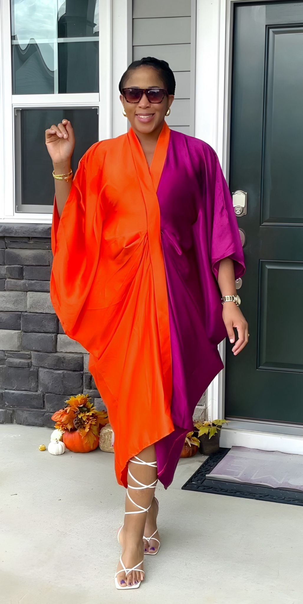 Olanna Color Block Silk Dress